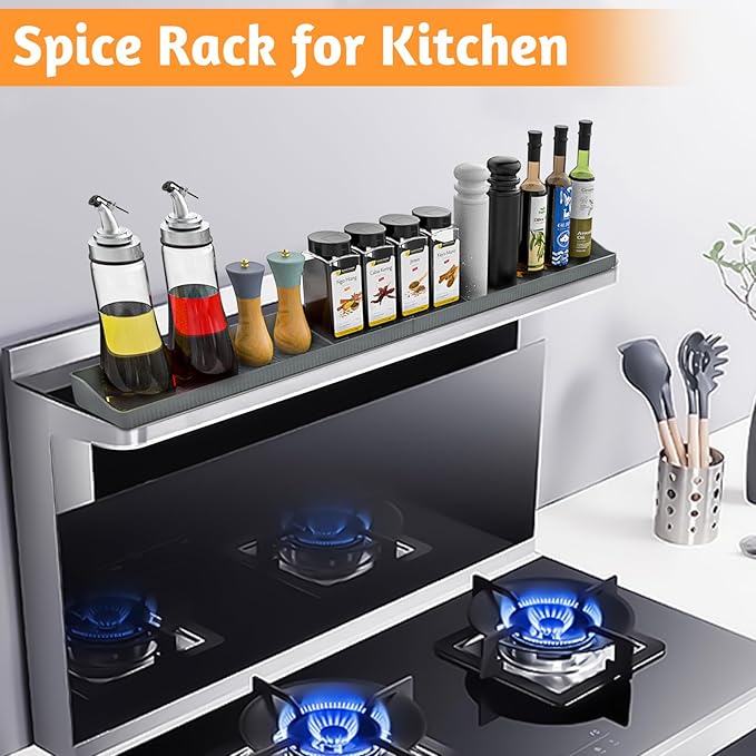 Magnetic Stove Shelf for Back of Stove, 30 Inch Silicone Stove Top Spice Rack - Image 6