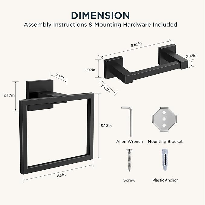 FORIOUS Toilet Paper Holder Set Wall Mount, SUS 304 Stainless Steel Pivoting - Image 7