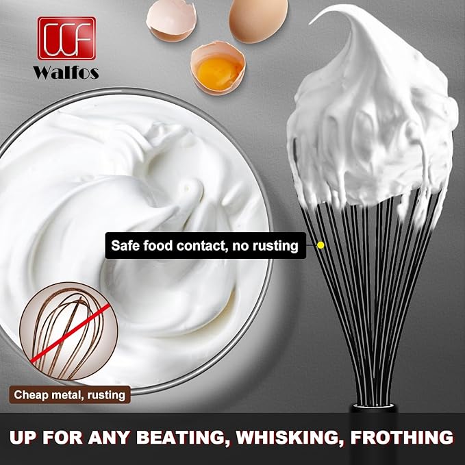 Silicone Whisks set with 7+5in mini stainless steel whisk, Non Scratch Coated - Image 5