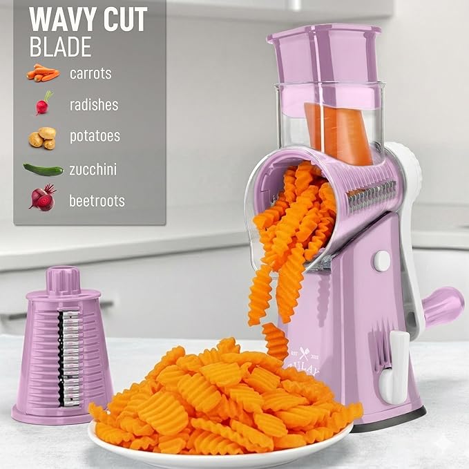 Zulay Kitchen Rotary Cheese Grater 5 Blade Cheese Shredder - Image 4