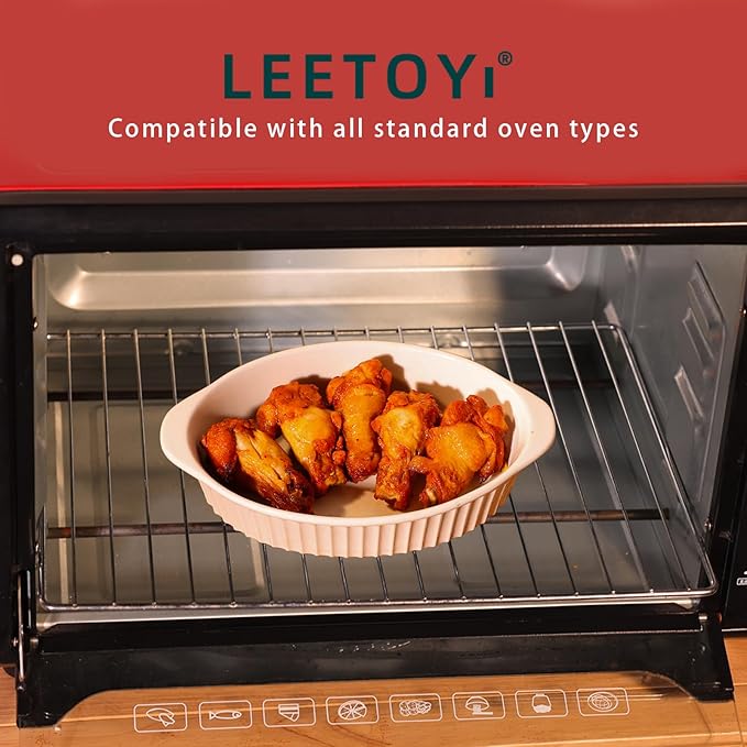 LEETOYI Porcelain Small Oval Au Gratin Pans, Baking Dish Set - Image 5