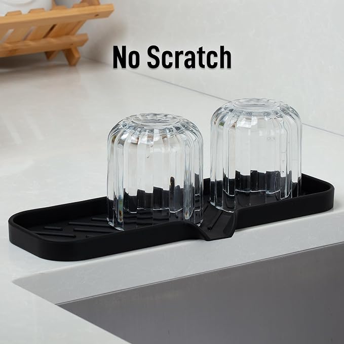 Zulay Kitchen Large Silicone Sponge Holder – Flexible Sink Organizer Tray - Image 7