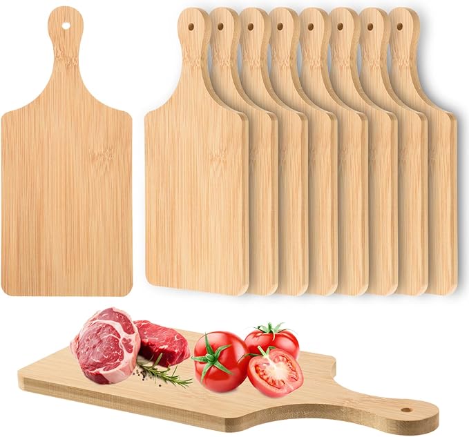 24 Pcs Thicken Bamboo Cutting Board Bulk 11x5 Inch Personalized Wood Chopping by AWIZOM