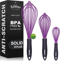 Silicone Whisk, Eddeas Whisk Non-Scratch Coated Whisks set of 3-Heat Resistant by Eddeas