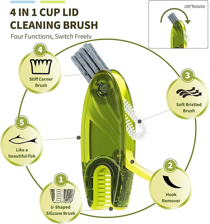 3 in 1 Cup Lid Gap Cleaning Brush Set, 3 Colors - Image 6
