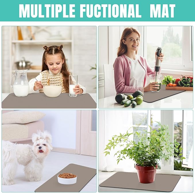 WISELIFE Coffee Mat Super Absorbent Dish Drying Mat Bar Accessories Match - Image 7