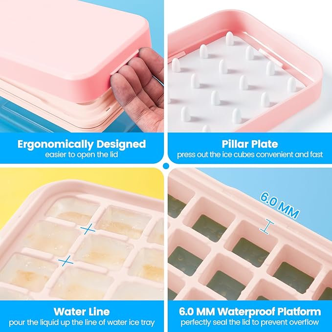 Ice Cube Tray with Lid and Bin, Ice Trays - Image 5