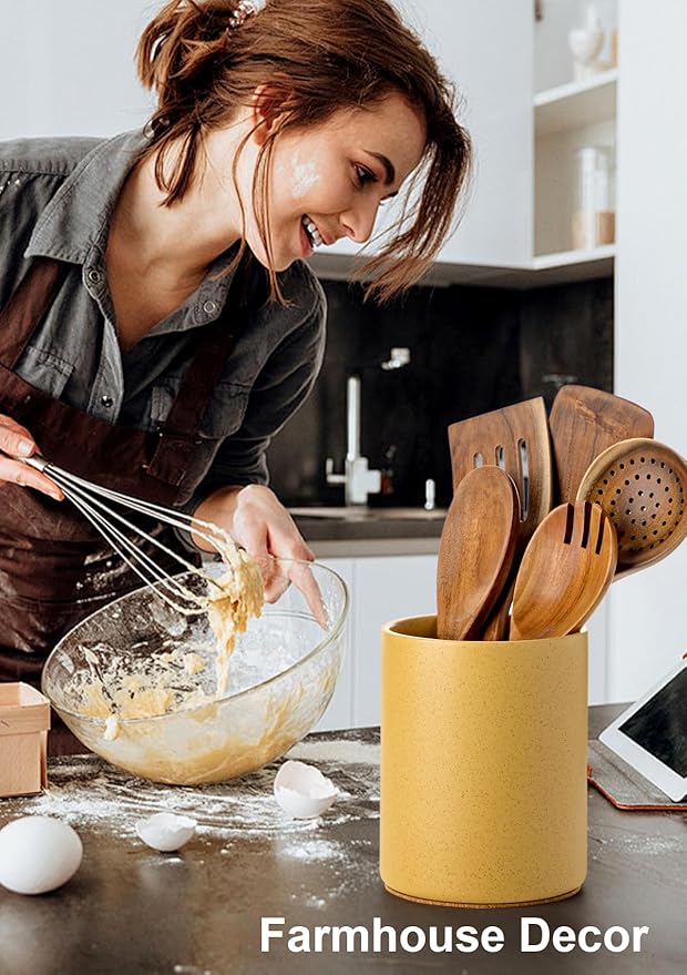 Nucookery Utensil Holder, 6.4" Ceramic Kitchen Utensil Holder - Image 5