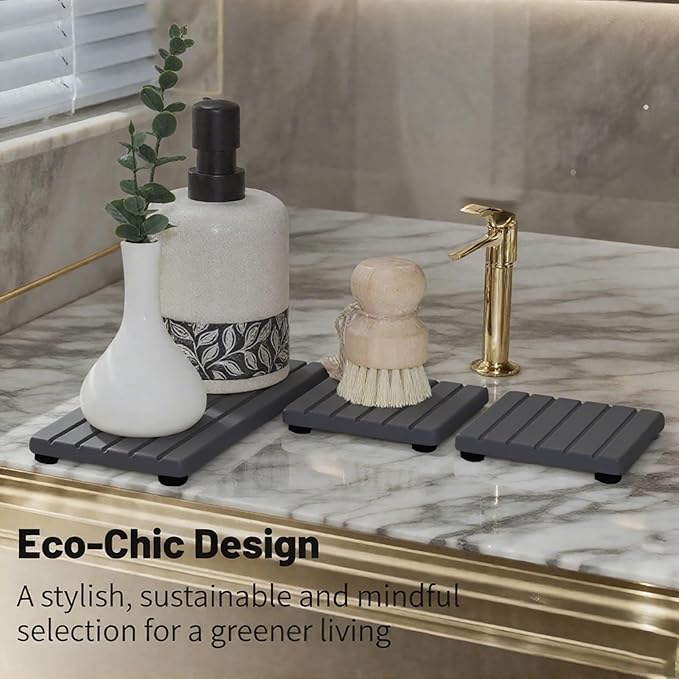 3PCS Stone Drying Tray, Stone Soap Tray, Water Absorbing Stones Trays - Image 7