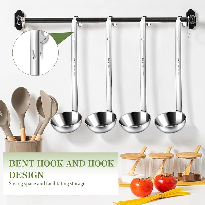 8 PCS Stainless Steel Ladle Soup Handle Ladle - Image 5
