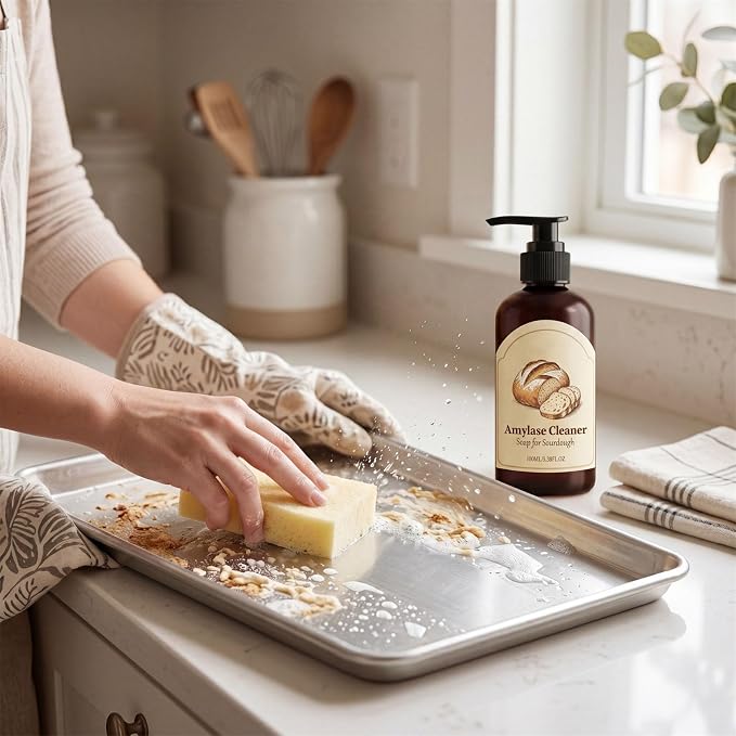 Dough Dissolve Soap for Sourdough - Dough Cleaner Sourdough Dissolver Amylase Cleaner, Kitchen Enzyme Cleaner, Enzyme Powered Formula Breaks down Stuck-On Dough