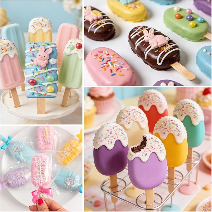 Juome Cake Pop Mold Kit, 2 Pack 6 Cavities Cakesicle Molds Silicone - Image 4