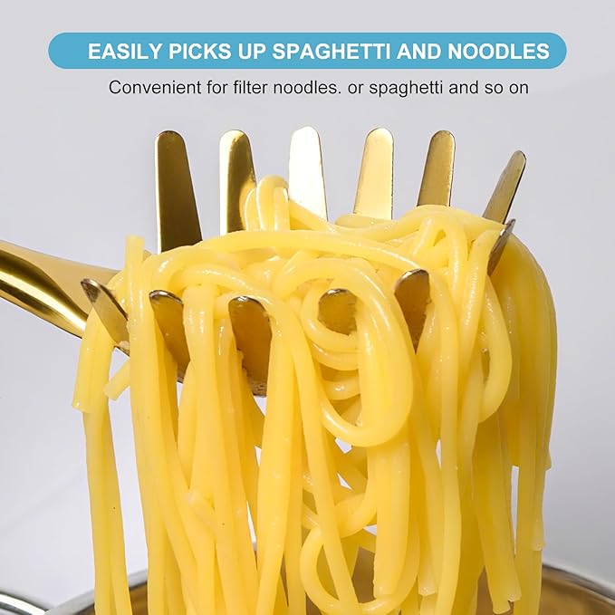 Gold Soup Ladle and Spaghetti Spoon Set - Image 3