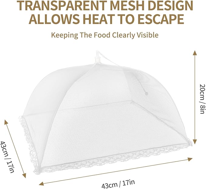 NEPAK 6 Large and Tall Food Covers, Pop-up Mesh Food Covers Nets - Image 3