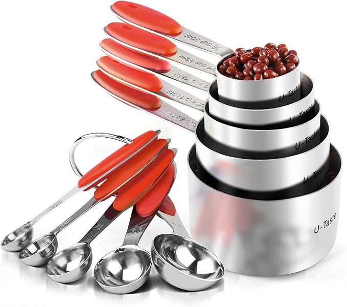 Measuring Cups : U-Taste 18/8 Stainless Steel Measuring Cups and Spoons Set of by U-Taste