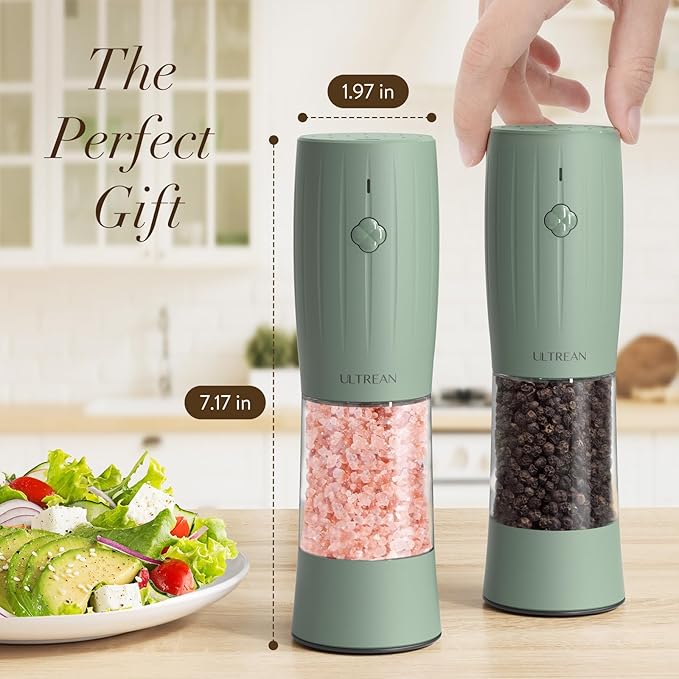 Ultrean Pepper Grinder, Electric Salt and Pepper Grinder Set - Image 7