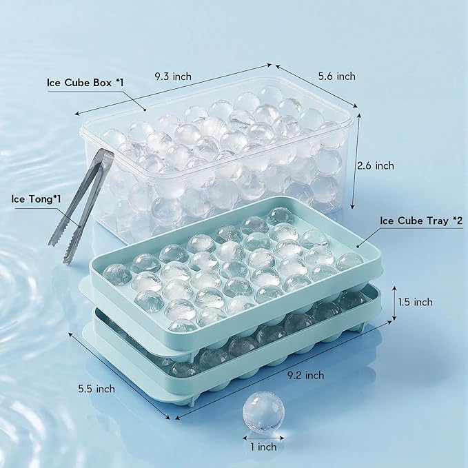 WIBIMEN Ice Cube Tray with Lid and Bin - Image 6