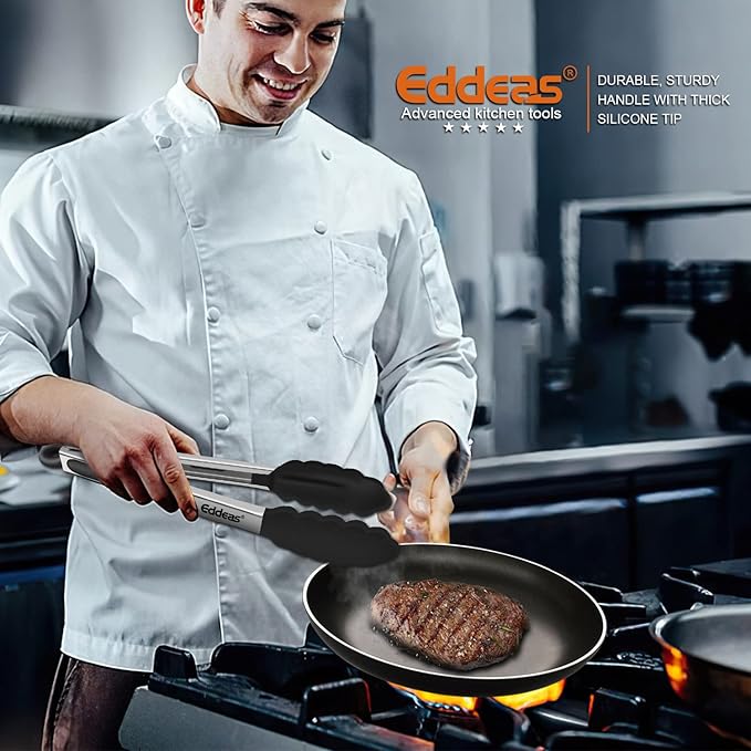 Eddeas Kitchen Tongs with Silicone Tips, Tongs - Image 5