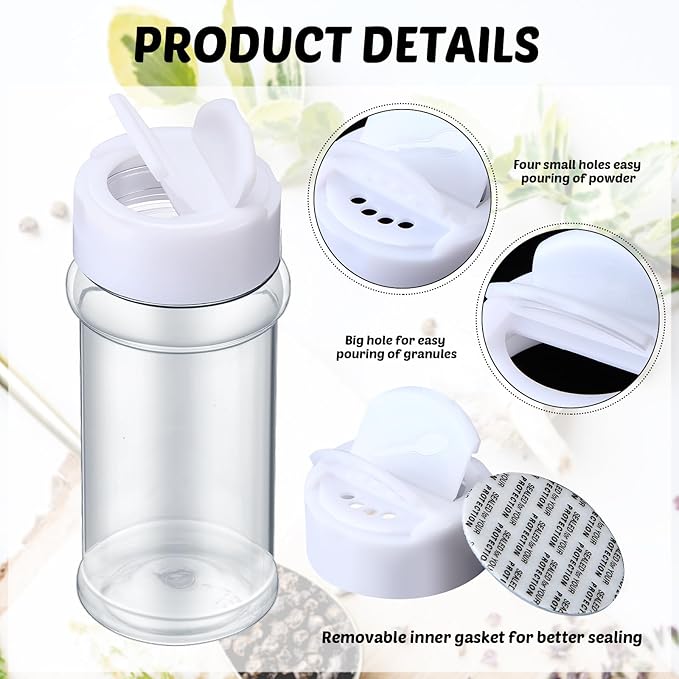 Eccliy 36 Pack 3 oz Clear Plastic Spice Jars - Image 3