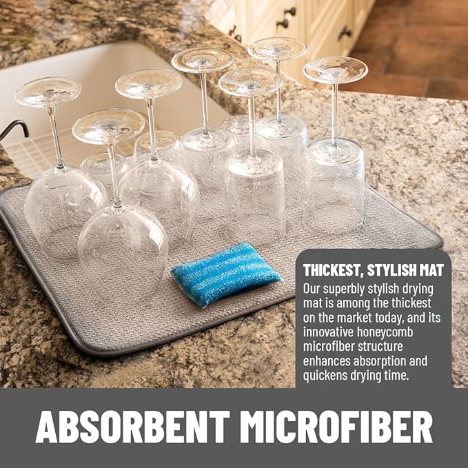 Bellemain XL Dish Mat Microfiber Dish Drying Mat, Super absorbent - Image 2