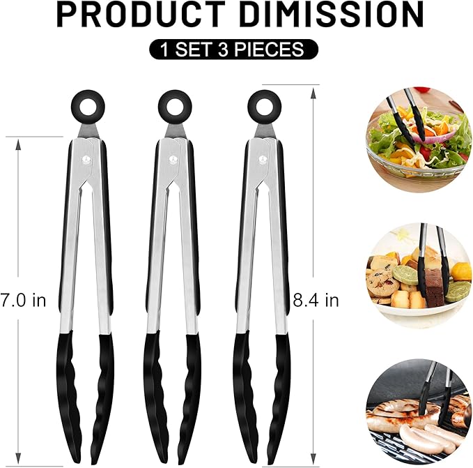 Hotec Mini Silicone Kitchen Tongs - Image 2