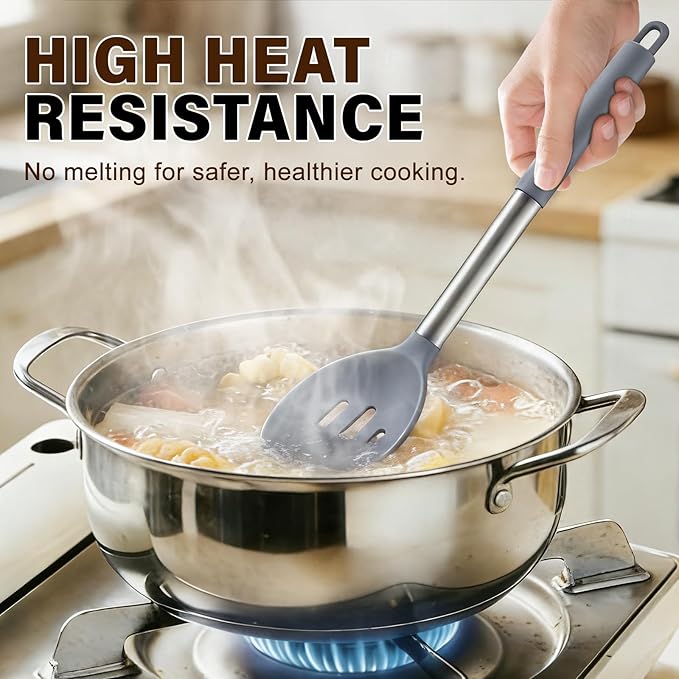 5Pcs Silicone Cooking Utensils Set, Heat Resistant Kitchen Tools Include - Image 5