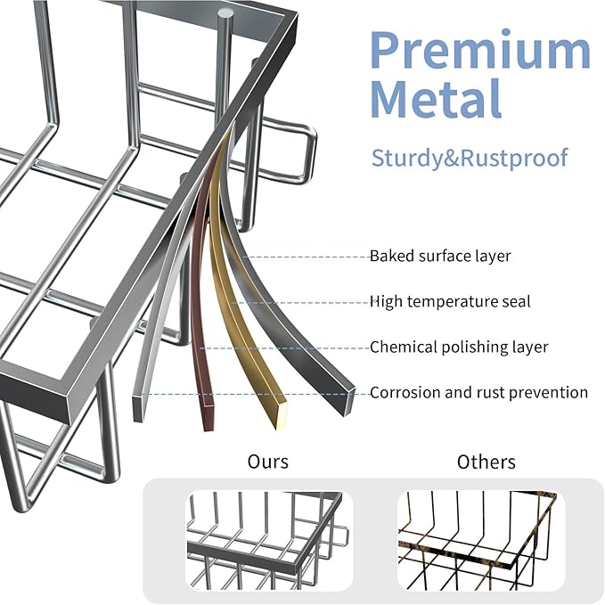 Saydear Under Sink Organizer Storage 2-Tier Premium Metal Pull-Out Kitchen - Image 5