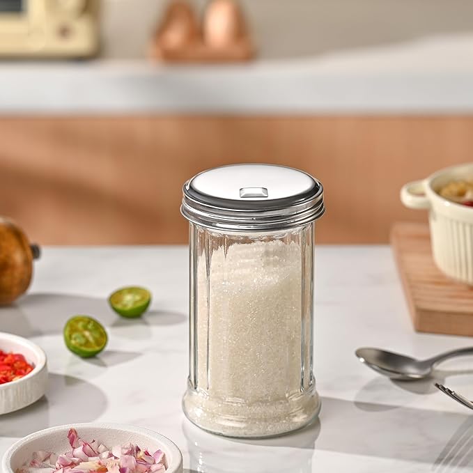 Fox Run Classic Glass Sugar Shaker, 12 Ounce Salt and Sugar Container - Image 5