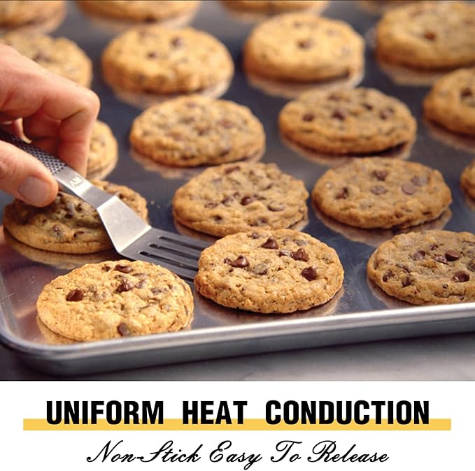 Commercial Quality Baking Sheet Pan Set, Natural Aluminum Cookie Sheet - Image 4