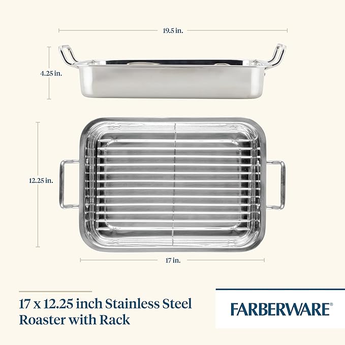 Farberware Classic Traditions Stainless Steel Roaster/Roasting Pan - Image 2