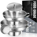 Walfos 5.5 Inch and 4 inch Stainless Steel Wide-Mouth Funnel by Walfos