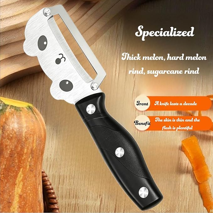 Multifunctional Vegetable Peeler, Stainless Steel Curved Blade Peeler - Image 6
