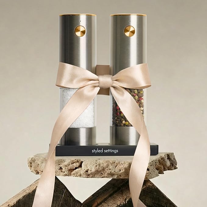 Electric Salt and Pepper Grinder Set Rechargeable – Stainless Steel Salt and - Image 9