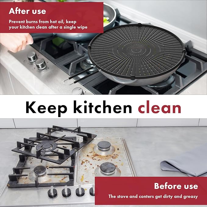 INYOU Silicone Splatter Screen for Frying Pan Suitable for 13” Pans - Image 5