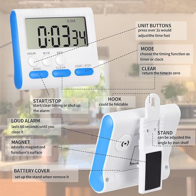 Mudder 3 Pack Digital Kitchen Timer - Image 5