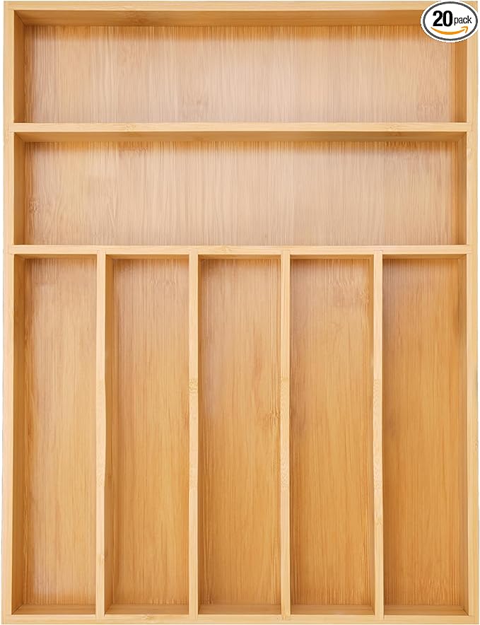 Besilord Silverware Organizer Kitchen Drawer Organizer Utensil Organizer Bamboo by Besilord