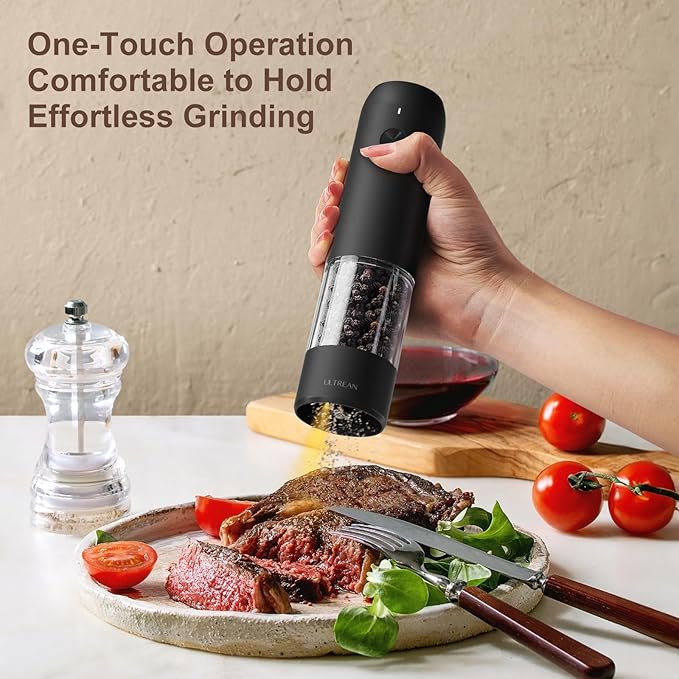 Ultrean Pepper Grinder, Rechargeable Salt and Pepper Grinder Set - Image 2