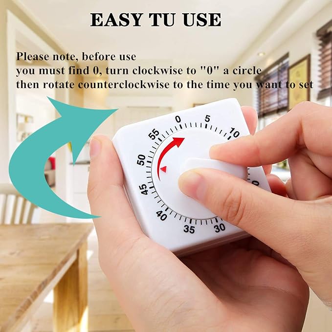 Weewooday 2 Pieces 60 Minute Visual Kitchen Timer Hour Mini Countdown - Image 6