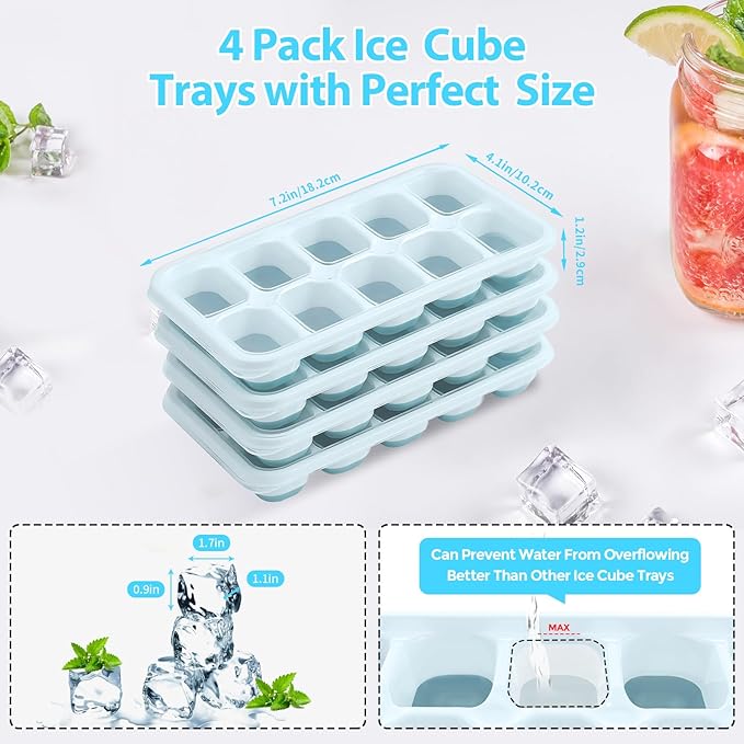 DOQAUS Ice Cube Tray with Lids - Image 5