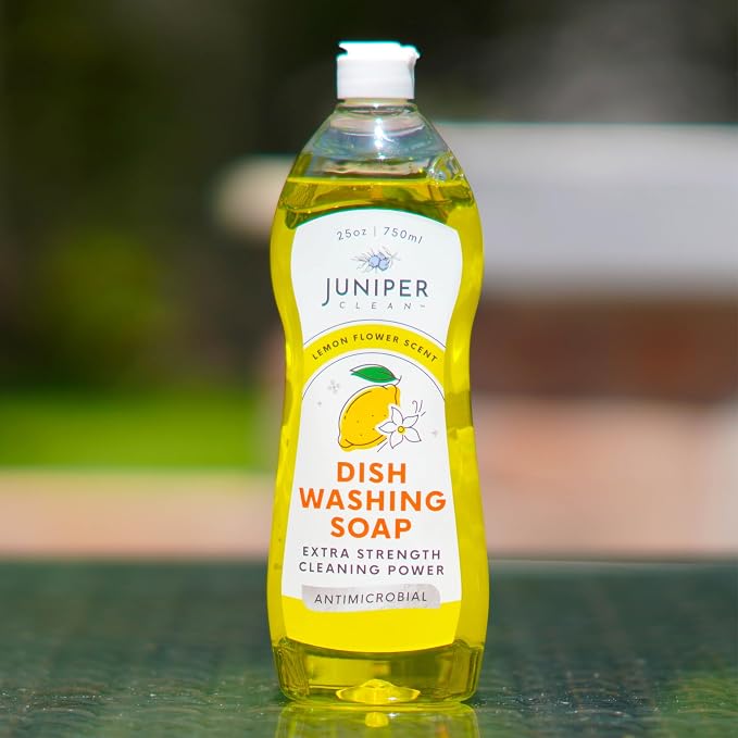 Juniper CLEAN, Dish Soap, Lemon Scent, Liquid Dish Washing Soap Squeeze Bottle 25 Fl Oz (Pack of 1)