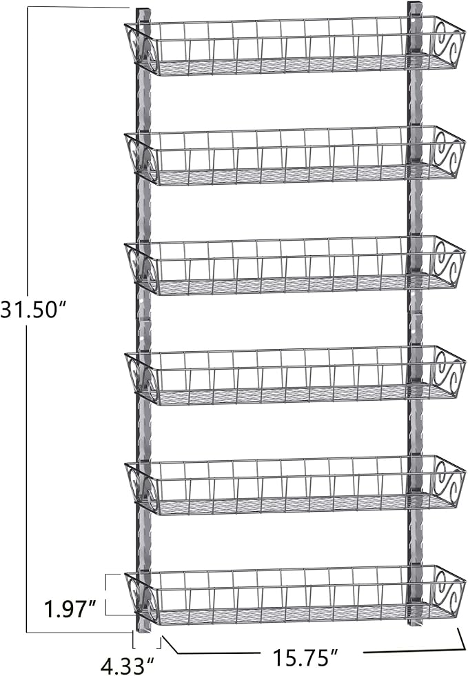 SWOMMOLY Adjustable Wall Mount Spice Rack, 6-Tier Dual-use Organizer - Image 3