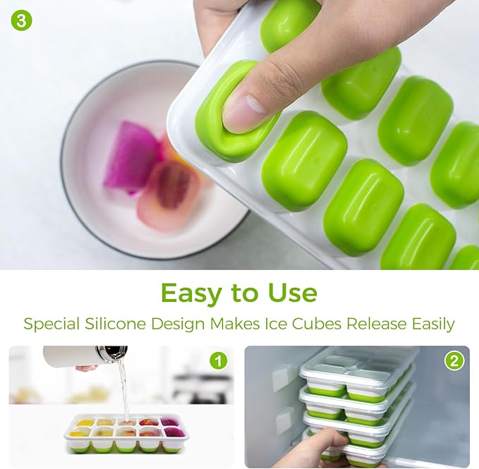 DOQAUS Ice Cube Tray with Lids - Image 4
