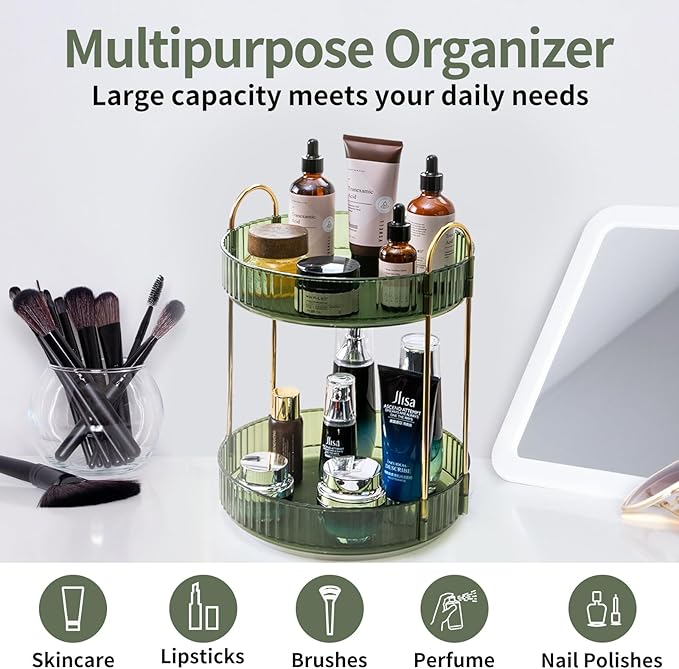 Asayuee 360 Rotating Makeup Organizer - Image 7