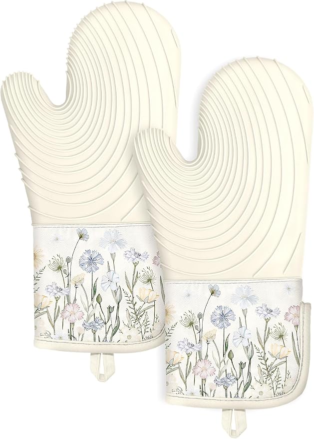 Slohif Long Silicone Oven Mitts Heat Resistant by Slohif