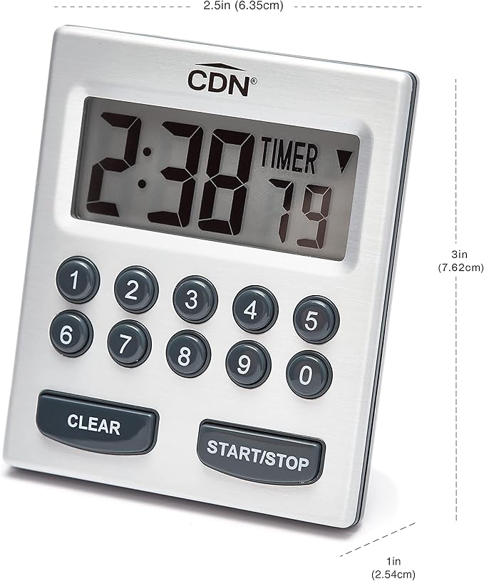 CDN Direct Entry 2- Alarm Digital Kitchen Timer | Counts Up & Down, 10 Hours by - Image 7