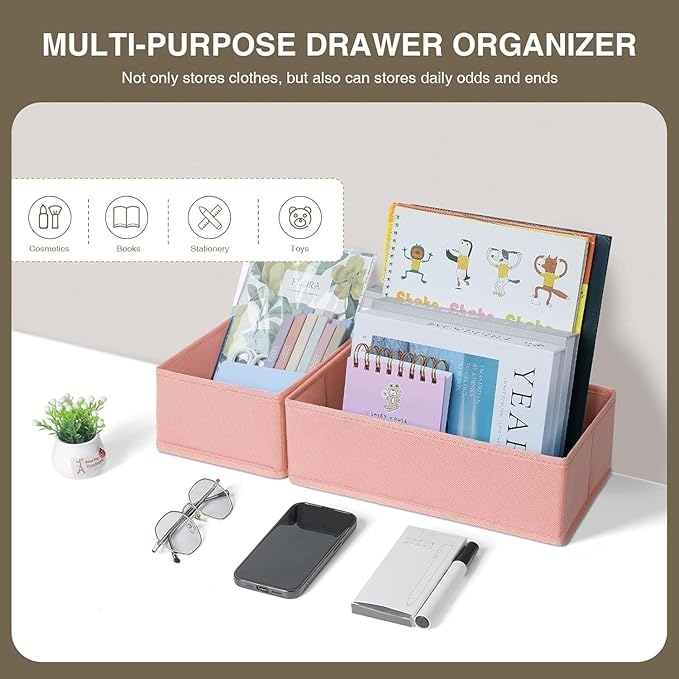 DIMJ Drawer Organizer for Clothing, 18 Pack Fabric Drawer Organizer Bins - Image 6