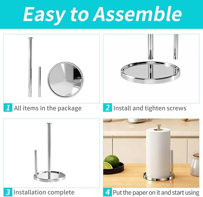 Paper Towel Holder Countertop, Standing Paper Roll Holder - Image 6