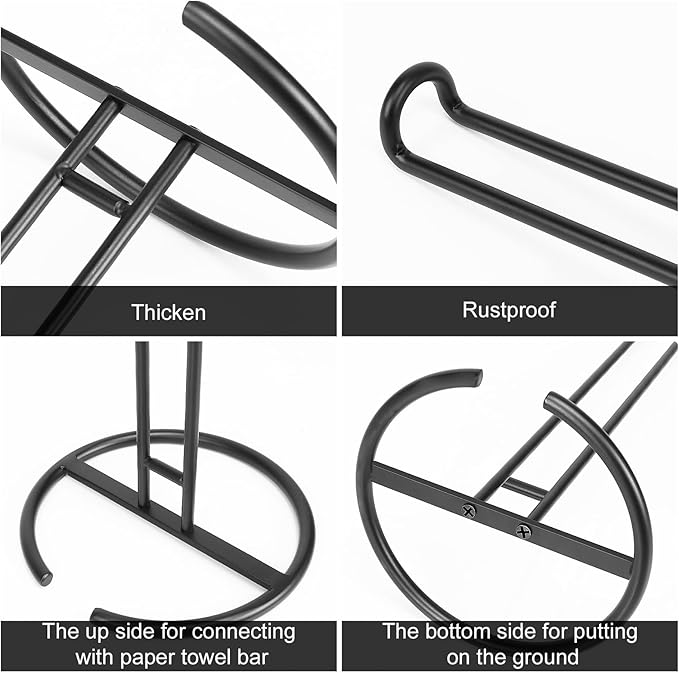NearMoon Paper Towel Holder, Sturdy Paper Towel Stand Dispenser-All Metal - Image 6