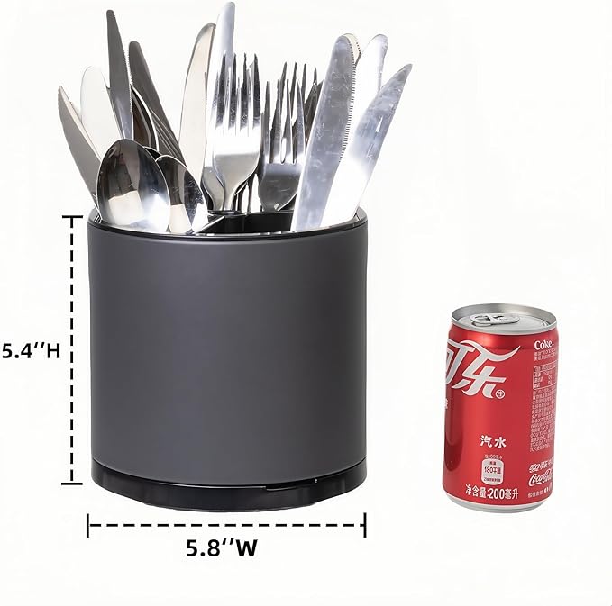 LIBODOUR Silverware Organizer Kitchen Utensil Holder 360°Rotating - Image 3