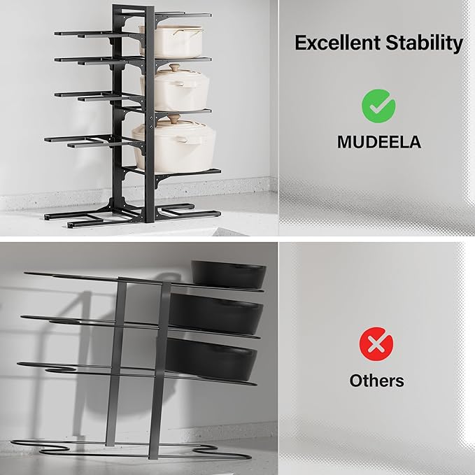MUDEELA 10-Tier Pots and Pans Organizer under Cabinet, 23.62" Height Heavy Duty - Image 5